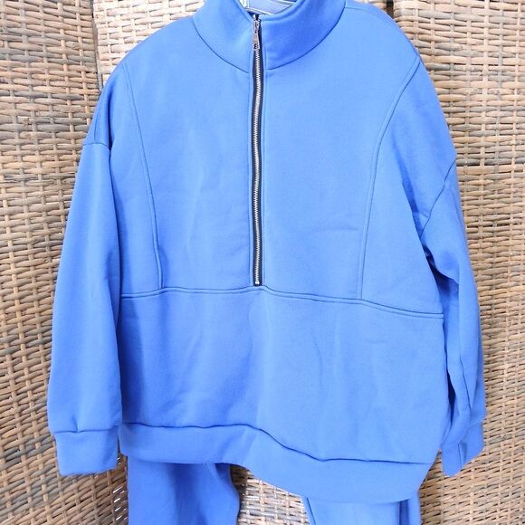 Sweat Suit 3/4 Zip Neck Pockets Fleece Inside 4X (Fits Smaller see Measurements) - Picture 2 of 12